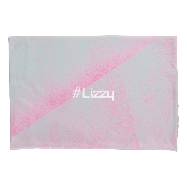 #Name Foam Roller Brush Stroke Pink Artistic Pillow Case (Front)