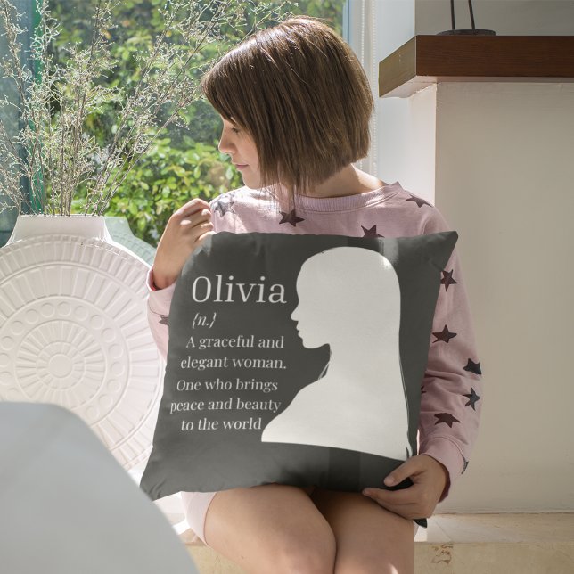 Name Form Essence Throw Pillow (Minimal form and refined text create a thoughtful accent that reflects the essence of identity.)