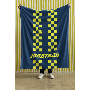 Name Fully Custom Colors Double Checkered Stripes Fleece Blanket