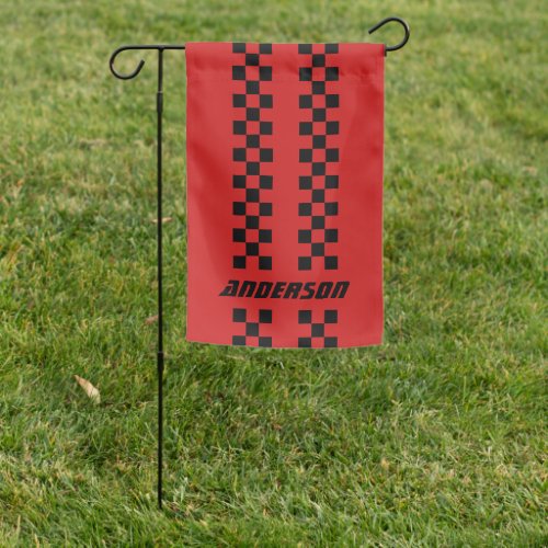 Name Fully Custom Colors Double Checkered Stripes Garden Flag