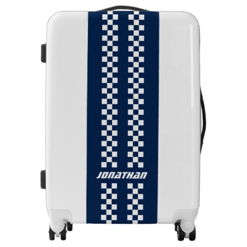 Name Fully Custom Colors Double Checkered Stripes Luggage