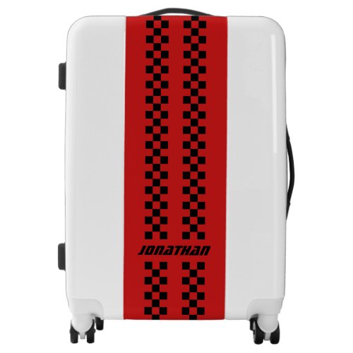 Name Fully Custom Colors Double Checkered Stripes Luggage