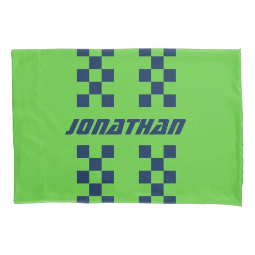 Name Fully Custom Colors Double Checkered Stripes Pillow Case