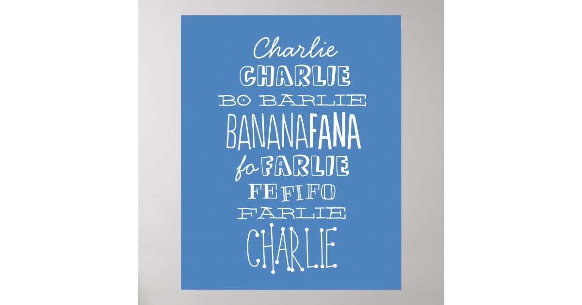 Name Game Silly Song Lyrics Custom Childrens Art Poster Zazzle