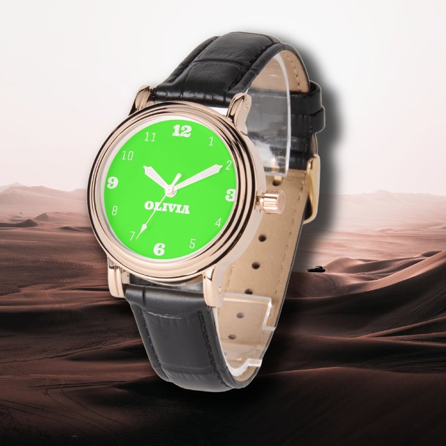 Name Girl Boy Women Men | Neon Green Stylish Watch (Creator Uploaded)