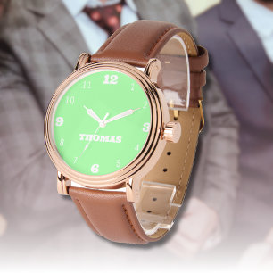 Name Girl Boy Women Men Neon Mint Stylish Watch