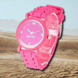Name Girl Boy Women Men | Neon Pink Stylish Watch<br><div class="desc">Personalized Name Girl Boy Women Men | Neon Pink Elegant Modern Watch | Classic | Elegant | Trendy | Stylish | Gift. You can choose to add your name, the name of a loved one, or a special message. Whether it's a heartfelt gift for someone dear to you or a...</div>