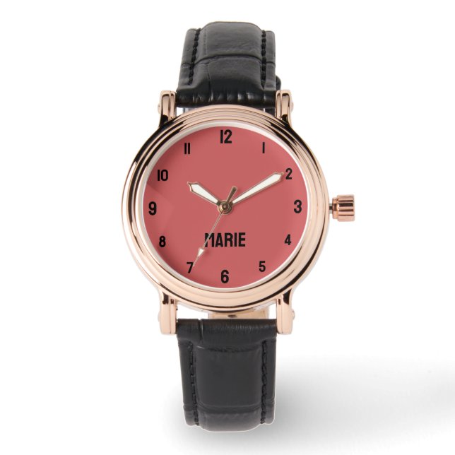 Name Girl Boy Women Men | Rusty Orang Modern Watch (Front)