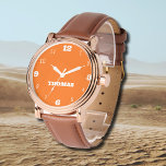 Name Girl Boy Women Men | Sunset Orange Stylish Watch<br><div class="desc">Personalized Name Girl Boy Women Men | Neon Sunset Orange Yellow Elegant Modern Watch | Classic | Elegant | Trendy | Stylish | Gift. You can choose to add your name, the name of a loved one, or a special message. Whether it's a heartfelt gift for someone dear to you...</div>