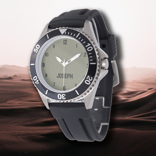 Name Girl Boy Women Men | Warm Gray Modern Watch (Creator Uploaded)