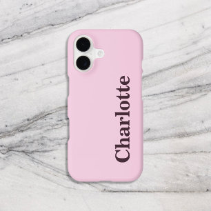Name Girly Pink Bold Serif Minimal iPhone 17 Case