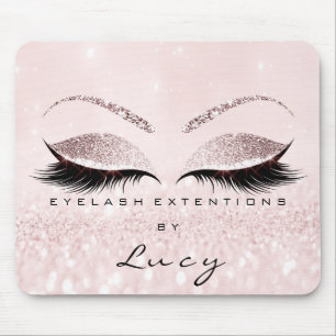 Name Glitter Makeup Beauty Studio Lash Pink Rose Mouse Pad