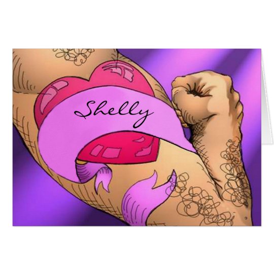 Name Goes In Ribbon Heart Tattoo Valentine's Cards