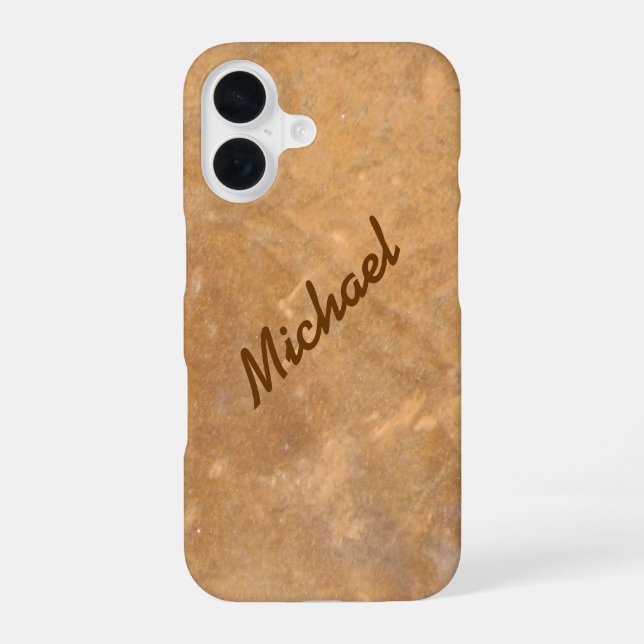 Name Gold Stone Look Iphone Case (Back)