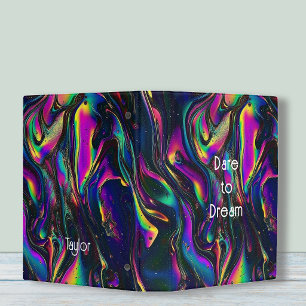 Name Graduation Bold Iridescent Abstract Galactic  Mini Binder