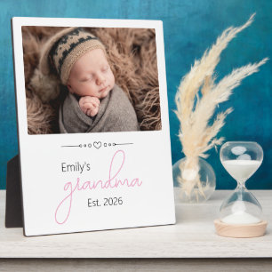 Name Grandma Established Year Photo Script Font Plaque