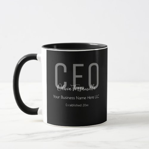 Name Gray Black CEO  Coffee Mug