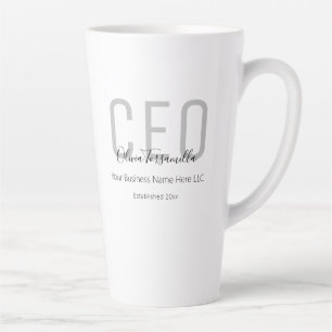 Name Gray Black CEO Latte Mug