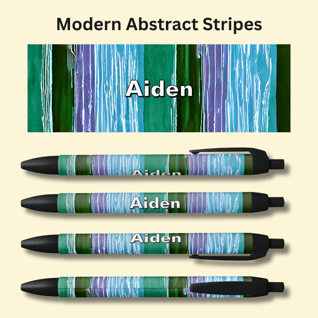 Name - Green & Blue Tones Abstract Stripes Pen (Creator Uploaded)