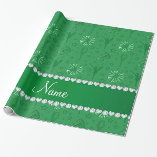 Name green cheerleading pompoms bullhorns stars wrapping paper