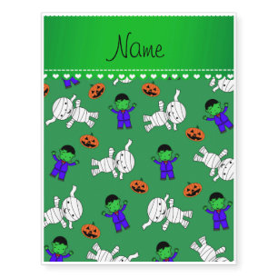 Name green frankenstein mummy pumpkins temporary tattoos