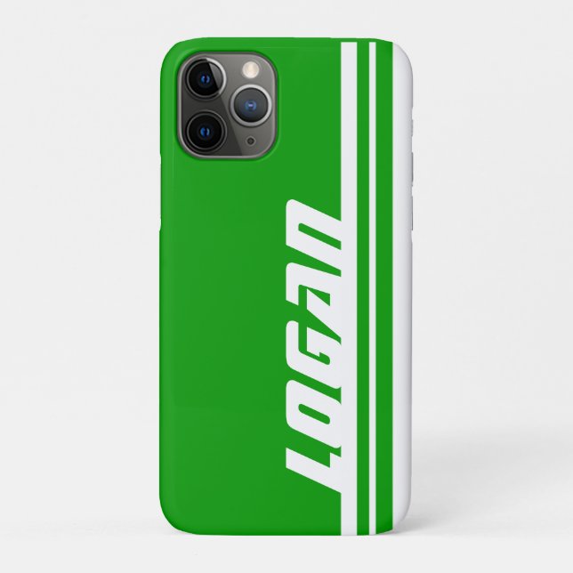 Name green & white stripe sports  Case-Mate iPhone case (Back)