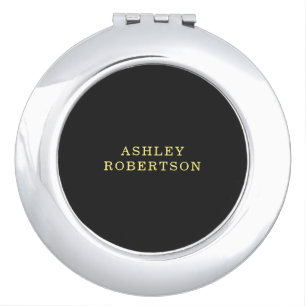 Name Grey Yellow Professional Stylish Minimalist Compact Mirror