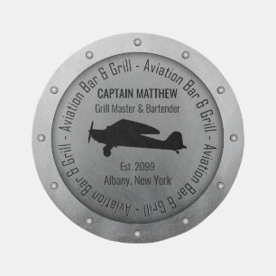 Name Grill Master & Bartender Aviation Bar & Grill Outdoor Rug