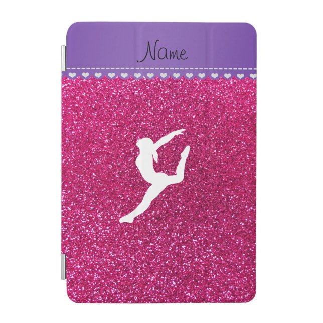 Name gymnast neon not pink glitter iPad mini cover (Front)
