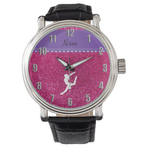 Name gymnast neon not pink glitter watch