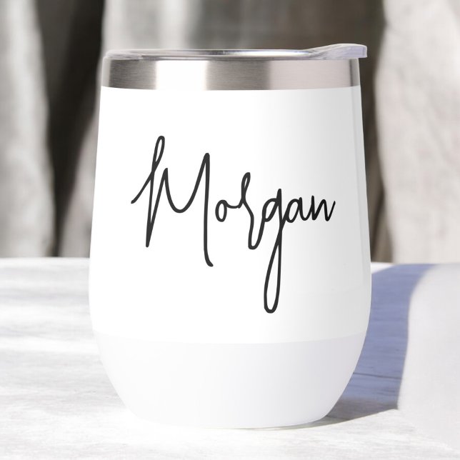 Name Hand Scripted Bachelorette Bridal Party Thermal Wine Tumbler (Creator Uploaded)