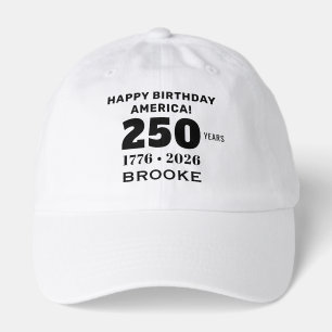 Name, Happy Birthday America Classic White Dad Hat