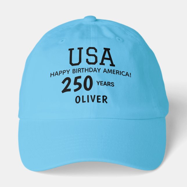 Name || Happy Birthday USA 250 Years Classic Dad Hat (Front)