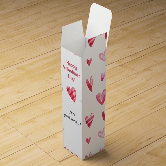 Name, Hearts Valentines Wine & Beverage Bottle Box (Opened)