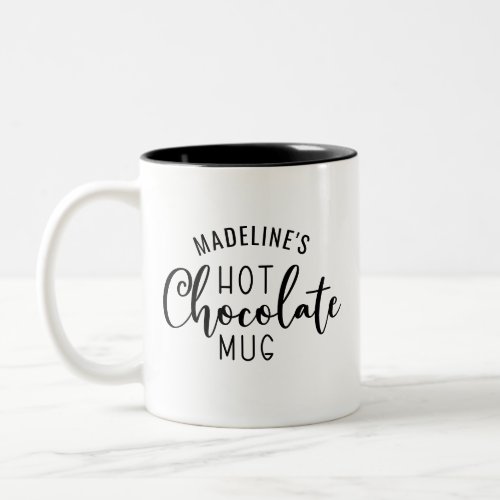 Name Hot Chocolate Script Two_Tone Coffee Mug