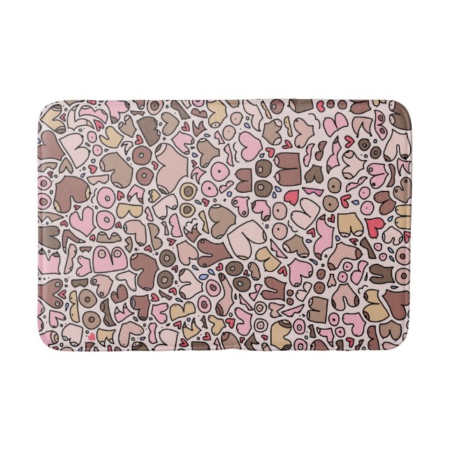 Name humor neutral breast pattern bath mat (Front)