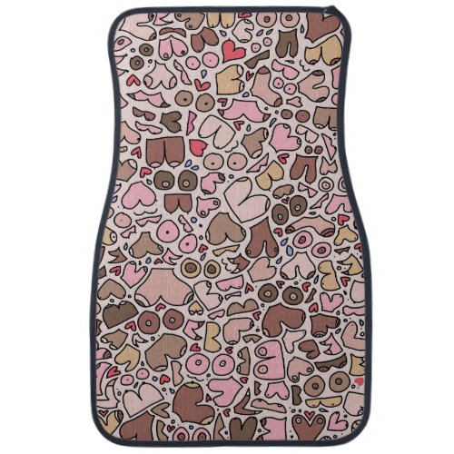 Name humor neutral breast pattern car floor mat