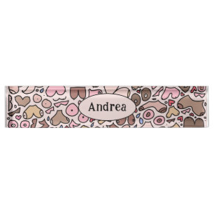 Name humor neutral breast pattern desk name plate