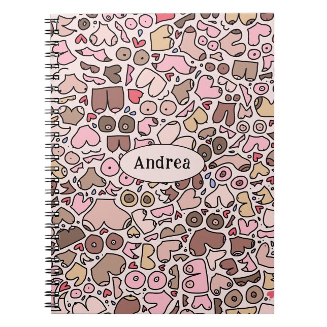 Name humor neutral breast pattern notebook (Front)