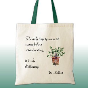Name, Humorous Craft Saying, Cotton Tote Bag