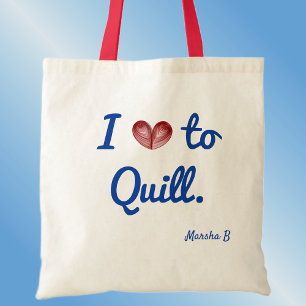 Name, I (heart) to Quill, Budget Cotton Tote Bag