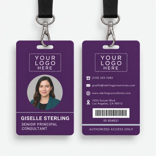 Name ID Badge Employee Logo Photo Bar Code