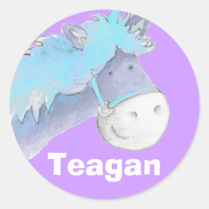 Name ID "Teagen blue purple horse stickers
