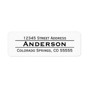 Name in Center - Return Address Label