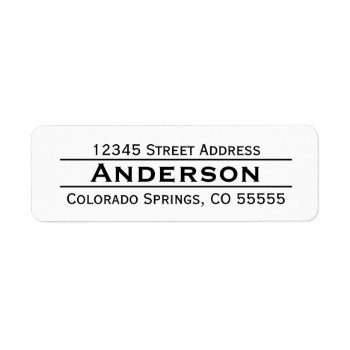 Name In Center - Return Address Label by Midesigns55555 at Zazzle