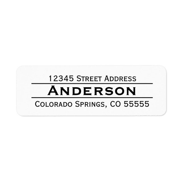 Name in Center - Return Address Label (Front)