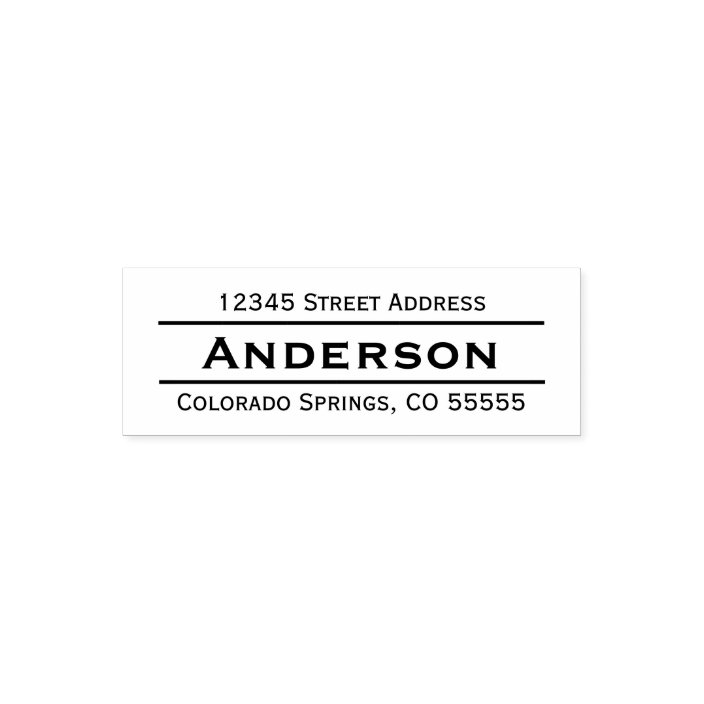 Name In Center Return Address Self Inking Stamp Zazzle Com