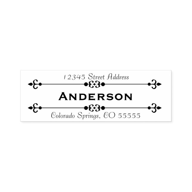 Name in Center Return Address - Self-Inking Stamp (Design)