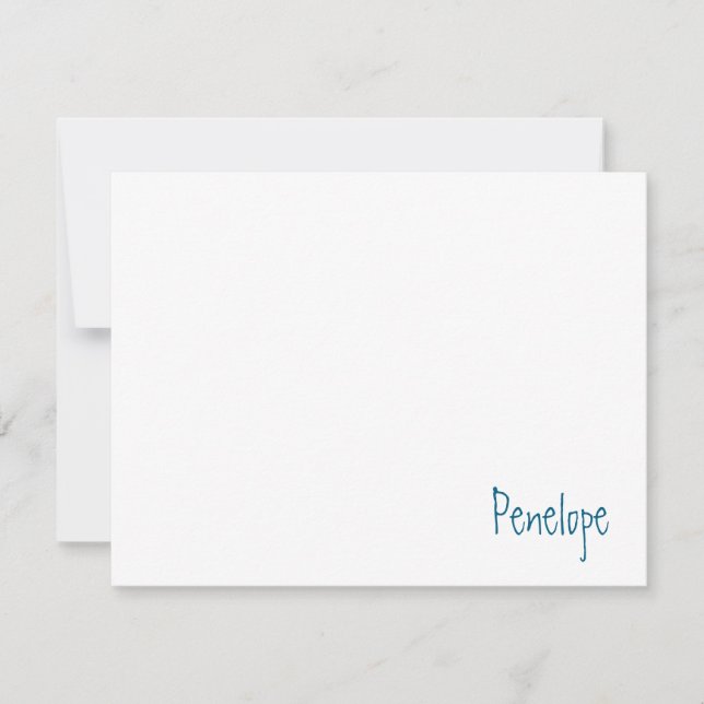 Name in Corner Minimalist Personalized Note Card (Front)