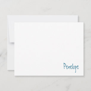 Name in Corner Minimalist Personalized Note Card
